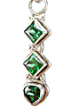 5291: Silver Setting Green cubic zirconia pendants