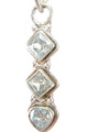 5296: Silver Setting Blue/ White cubic zirconia pendants