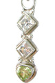 5298: Silver Setting Green/ White peridot pendants