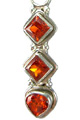 5306: Silver Setting Red/ Orange cubic zirconia pendants
