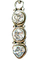 5319: Silver Setting Blue/White cubic zirconia pendants