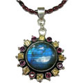 Design 5376: blue,multi-color labradorite pendants