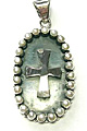 5597: Silver Setting white pearl  christian pendants