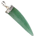 Design 5664: green aventurine claw, tooth pendants