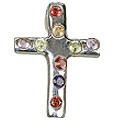 617: Silver Setting multi-color silver  christian pendants