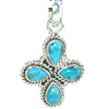 6396: Silver Setting blue turquoise  american-southwest pendants