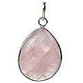 Design 640: pink rose quartz drop pendants