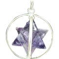 6403: Silver Setting purple amethyst  star pendants