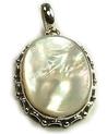 669: Silver Setting white mother-of-pearl pendants