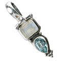 670: Silver Setting blue,white blue topaz pendants