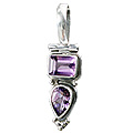 671: Silver Setting purple amethyst pendants