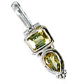 673: Silver Setting yellow citrine pendants