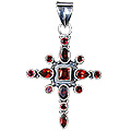 Design 679: red garnet christian, cross pendants