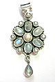 6910: Silver Setting blue,white moonstone pendants