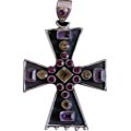 Design 6915: purple,yellow multi-stone christian pendants