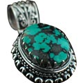 Design 6977: blue turquoise chunky pendants
