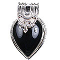 Design 6988: black onyx drop, gothic-medieval pendants