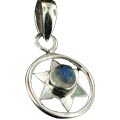 6989: Silver Setting white moonstone drop pendants