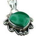 Design 6993: green malachite drop pendants