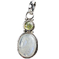 Design 6994: green,white moonstone pendants