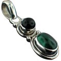 Design 6995: black,green malachite pendants
