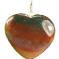 7264: Silver Setting black,red agate  heart pendants