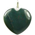 7271: Silver Setting green,red bloodstone heart pendants