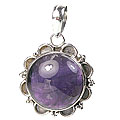 732: Silver Setting purple amethyst flower pendants