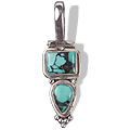7332: Silver Setting blue turquoise  classic  pendants