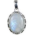 736: Silver Setting blue,white moonstone pendants