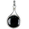 749: Silver Setting black onyx pendants