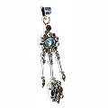 758: Silver Setting blue multi-stone pendant pendants