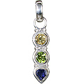 759: Silver Setting Yellow,Green,Blue citrine pendants