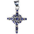 Design 769: blue iolite cross pendants