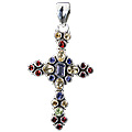 Design 774: blue,yellow,multi-color citrine christian, cross pendants