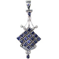 8041: Silver Setting Blue iolite pendants