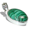 8354: Silver Setting green malachite pendants