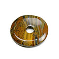 8416: Beaded brown tiger eye donut pendants