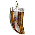 8417: Silver Setting brown tiger eye  claw pendants