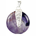 8431: Silver Beaded purple amethyst  donut pendants