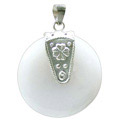 8609: Silver Setting White quartz pendants