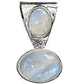 8648: Silver Setting white moonstone pendants