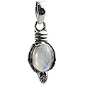 8652: Silver Setting white moonstone pendants