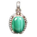 Design 8810: green malachite pendants