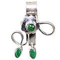 8823: Silver Setting green malachite pendants