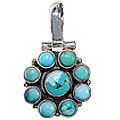 8916: Silver Setting blue,green turquoise pendants