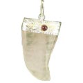 8947: Silver Setting pink rose quartz  claw pendants
