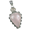 Design 899: pink rose quartz drop pendants
