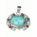 Design 9063: green turquoise pendants