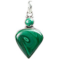 9126: Silver Setting green malachite pendants